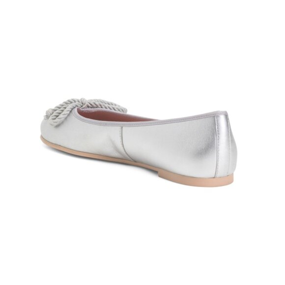 PRETTY BALLERINAS Silver Made In Spain Leather Rosario Ballet Flats - Picture 2 of 2